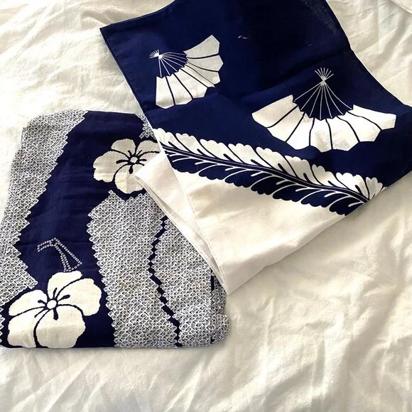 2 pack Vintage Japanese Cotton Yukata Kimonos - Picture 2 of 4